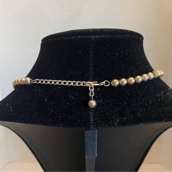 Napier Vintage Gold and SilverTone Beaded Choker Necklace - Picture 7 of 13